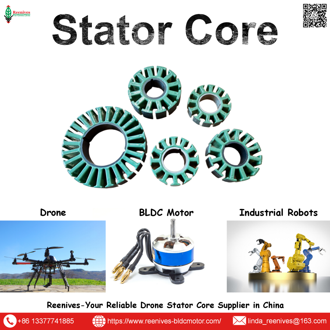 Precision alternator stators for automotive, UAV & industrial generators. 0.35mm epoxy-coated, high efficiency, custom slot designs. Free samples & global shipping.